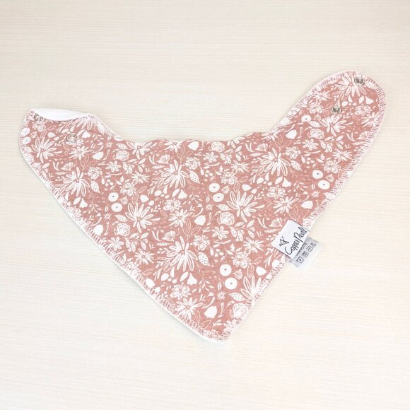 Copper Pearl Bib Set – 3 Peach, Floral, Polka Dot Prints - Picture 5 of 6